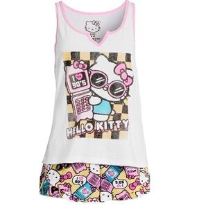 Hello Kitty Woman’s Loungewear 2 Piece Pajama Tank & Short Set